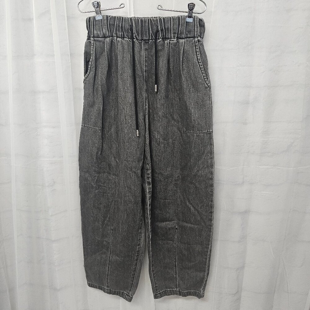 Bershka Black Gray Pullon Barrel Jeans Grunge Streetwear Skater Punk S